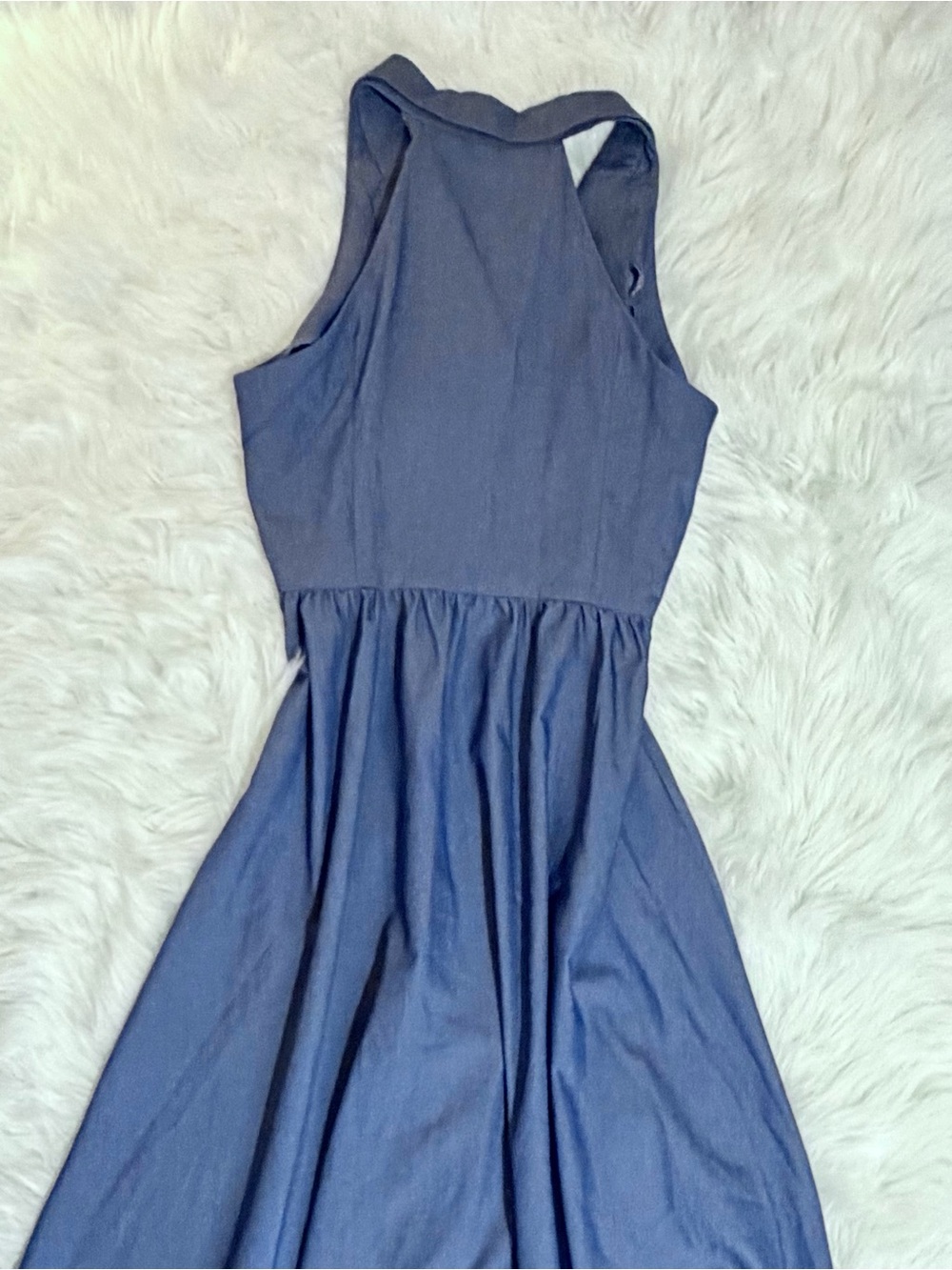 RIHOAS Blue Chambray Lapel Button Front Midi Dress Size S NWT - Picture 9 of 14